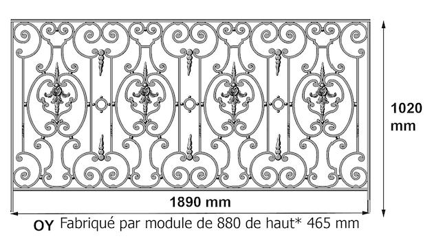 Balustrade, udsmykket gelænder i støbejern - Thumbnail 2