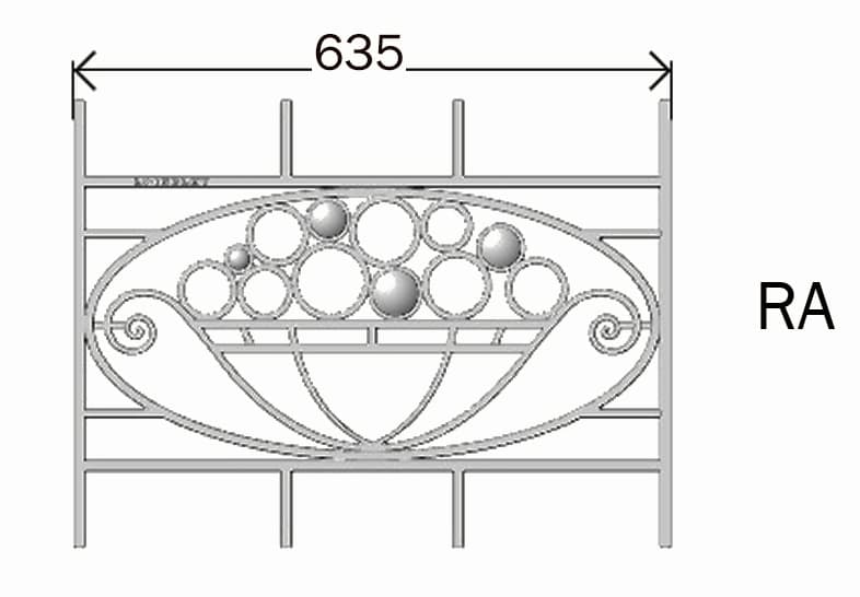 Balustrade, udsmykket gelænder i støbejern
