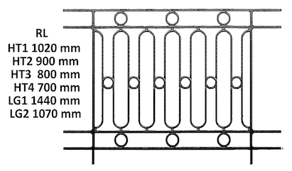 Balustrade, udsmykket gelænder i støbejern