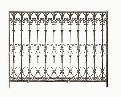 Balustrade, udsmykket gelænder i støbejern