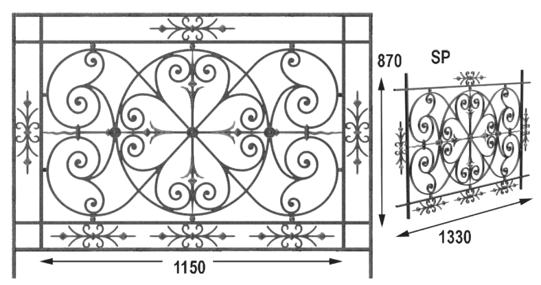 Balustrade, udsmykket gelænder i støbejern