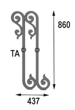 Balustrade, udsmykket gelænder i støbejern
