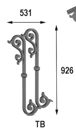 Balustrade, udsmykket gelænder i støbejern