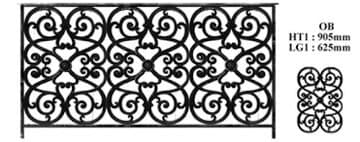 Balustrade, udsmykket gelænder i støbejern