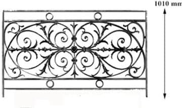 Balustrade, udsmykket gelænder i støbejern
