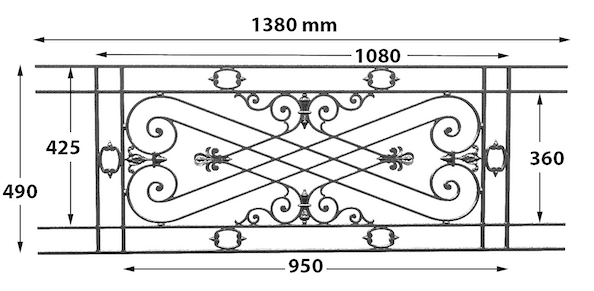 BALKONRÆKKE, GELÆNDER, BALUSTRADE, LOISELET - ZI