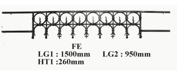 Vindues støttejern i støbejern — ref FE